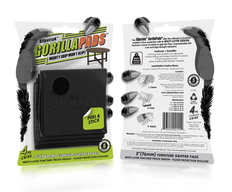 Slipstick GorillaPads CB150 Non Slip Furniture Pads/Rubber Grips